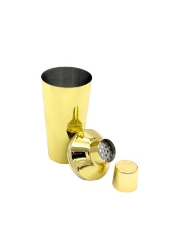 3 Piece Cocktail Shaker - Gold. - Image 2