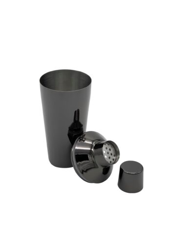 3 Piece Cocktail Shaker - Gunmetal Black. - Image 2