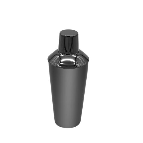 3 Piece Cocktail Shaker - Gunmetal Black.