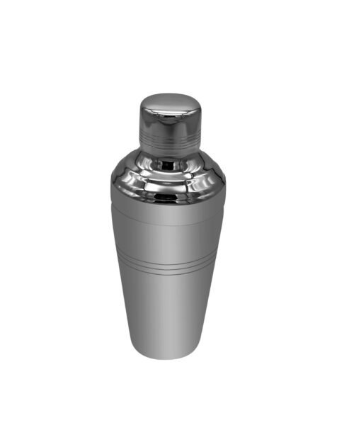 3 Piece Cocktail Shaker - Gunmetal Black.