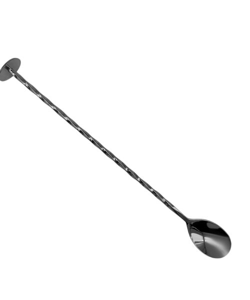 Bar Spoon with Muddler Base - Gunmetal Black.