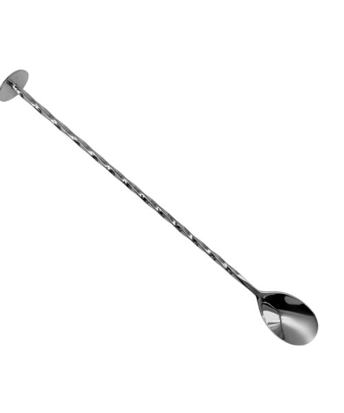 Bar Spoon with Muddler Base - Silver.