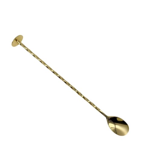 Bar Spoon with Muddler Base - Gold.