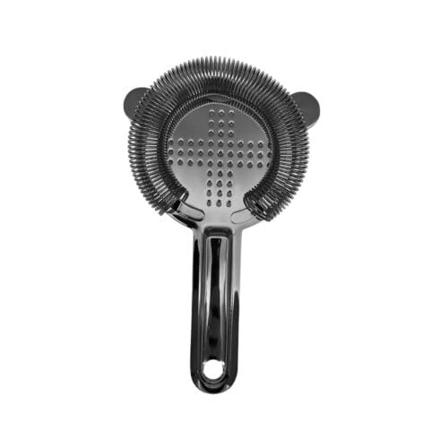 Crossed Apertures Strainer - Gunmetal Black.
