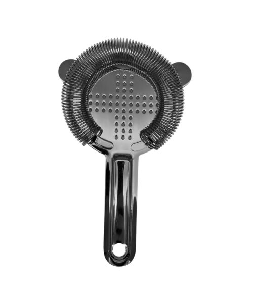 Crossed Apertures Strainer - Gunmetal Black.
